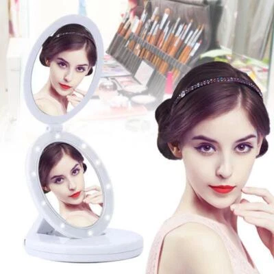Doppio specchio pieghevole a LED Make up Specchio ingrandimento 5X makeup trucco - Immagine 1 di 4