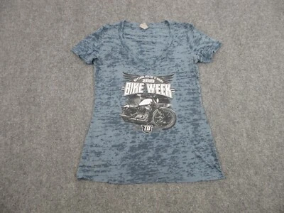 Camisa Daytona Bike Week para mujer adulto extra grande azul motociclista motocicleta cuello en V Foto 1 de 4