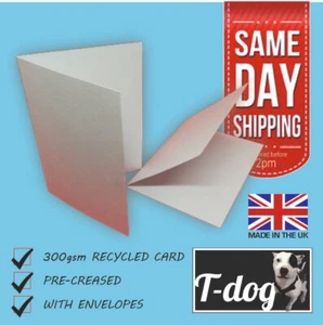 Tarjetas en blanco, pre-arrugado A5-A6 300gsm haz tus propias tarjetas de felicitación, invitaciones, etc. - Imagen 1 de 5