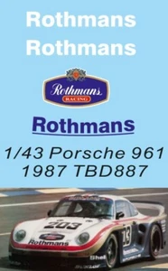 1/43  Decals per Porsche 961  24h Le Mans1987 ( centauria) TBD887 - Picture 1 of 1