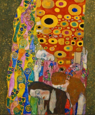 Arte de pared en lienzo reproducción pintada a mano pintura al óleo Hope II de Gustav Klimt Foto 1 de 4