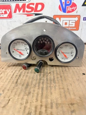 STEWART WARNER MAXIMUM PERFORMANCE OIL PRESSURE WATER TEMP GAUGE ULTRA SHIFT SET - Image 1 of 4