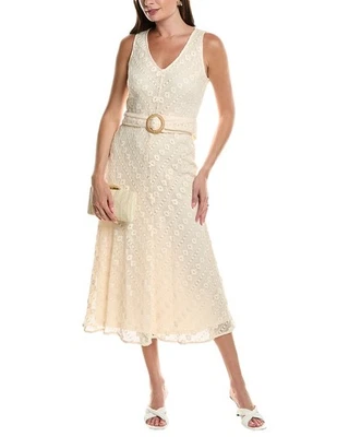 Vestido midi para mujer Anne Klein Patio blanco L Foto 1 de 3