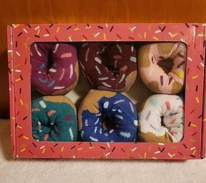 COZY Donut Socken Damen 6 Paar Geschenkbox Set Größe 9-11 süße Streusel NEU - Bild 1 von 7
