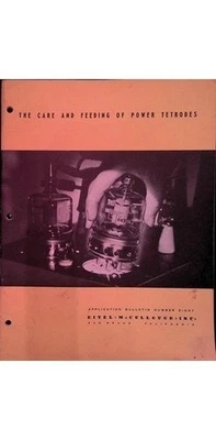 Tubo de vacío Eitel-McCullough Power Tetrodes nota de aplicación 8 San Bruno CA 1951 Foto 1 de 4