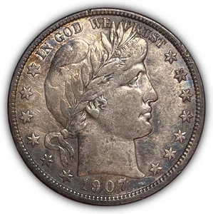 1907-D Barber Half Dollar sehr schöne vz Münze #24797 - Bild 1 von 3