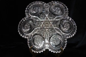 AMERICAN BRILLANTE SVASATO FORMA STELLA TAGLIO PROFONDO GIRANDOLE CIOTOLA CRISTALLO LARGHEZZA 9 7/8" - Foto 1 di 9