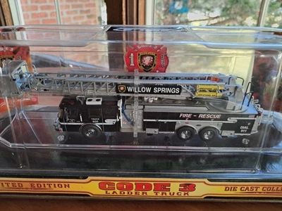 Code 3 Classics E-One Platform Ladder, Willow Springs IL Model Fire Truck Nib - Image 1 of 4