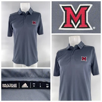 Adidas Miami Redhawks Climalite Polo Shirt Men’s S Gray 100% Polyester YGI J5-31 - Image 1 of 4