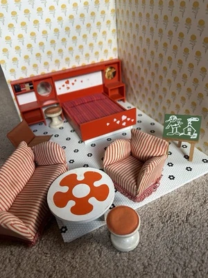 Lote sueco muebles modernos vintage de mediados de siglo para casa de muñecas Lundby Foto 1 de 4