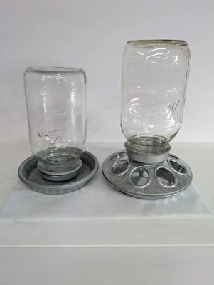 МЕТАЛЛИЧЕСКАЯ ВОДА И ЕДА ДЛЯ ЦЫПЛЯТ С БАНКАМИ НА 1 КВАРТУ - Изображение 1 из 3