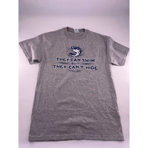 Fishing Tshirt Mens Medium Gray Blue Short Sleeve Pullover Fish Proweight - Picture 1 of 6