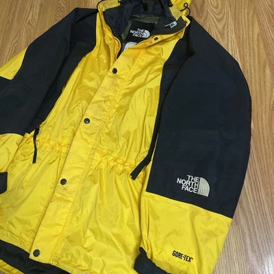 Винтажный 90-х North Face Gore-Tex парка Куртка Пальто размер L черный желтый - Изображение 1 из 4