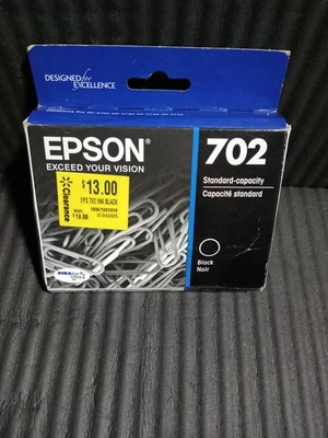 Tinta de impresora Epson 702 negra genuina caducidad 6/26 Foto 1 de 4