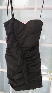 Medium sexy black mini dress ladies womens shoulder strap M fitted Urban Vibe - Picture 1 of 7