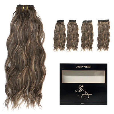 AIMEI Premium Clip In Hair Extensions Full Head Natural As Human Long Curly Hair