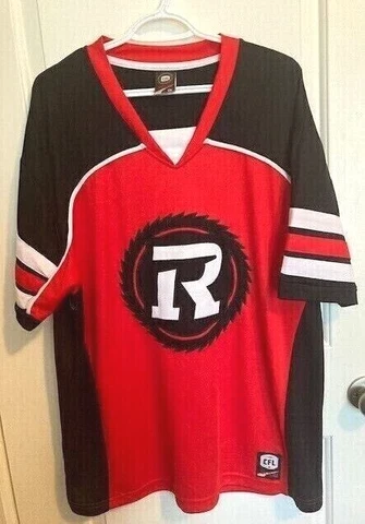 CFL-licensed Sogo Men's Ottawa RedBlacks Short-sleeved Jersey Size L, sewn logo Cover