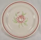 Pink Rose With Green Leaves Oxford Brazil Dinner Plate 4820-1 Pink Banded Rim O