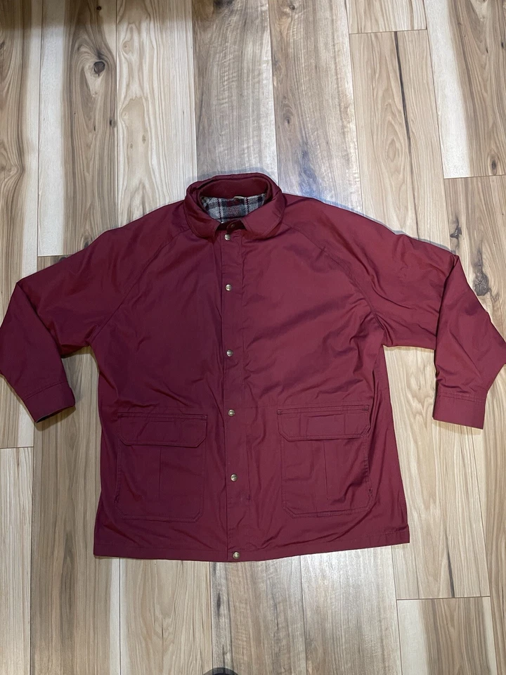 Abrigo rojo Woolrich para hombre talla XL Chaqueta forrada de manta de lana hecha en EE. UU. Vintage de los años 60 Foto 1 de 4