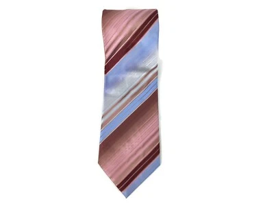 Corbata Kenneth Cole New York Cuello Violeta Azul Rosa Rayas 100% Seda 57" Largo Foto 1 de 4