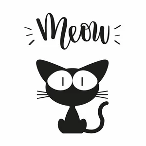 Adesivo gatto Meow 20 x 25 cm adesivo auto sticker animale buono. - Foto 1 di 4