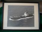 Vintage Large Skyfotos Framed Photograph Of Esso Oil Tanker Esso Dover 1960S