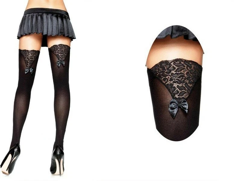 Opaque Thigh Highs With V-Cut Elastic Top - Image 1 of 1