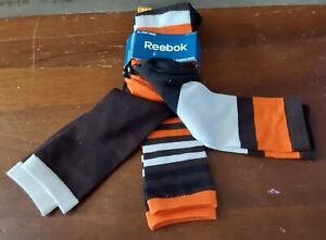 Reebok Cleveland Browns 3pk Sport Tube Socks New Orange Brown White Size Medium