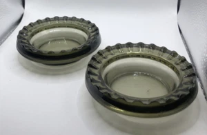 Aschenbecher Paar grün Glas Schuhnagelmuster Aschenbecher Kerzenhalter Räuchertablett - Bild 1 von 6