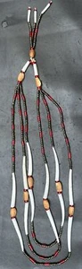 PACIFIC NW NATIVE AMERICAN INDIAN DENTALIUM SHELL, SEED & BEAD TRADE NECKLACE! - Picture 1 of 6