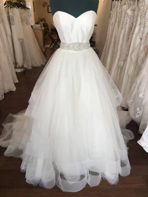 Justin Alexander 10 Tulle Silk Dress Wedding Bridal Formal Ball Gown 8779 $1,599 - Image 1 of 4