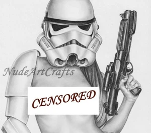 Star Wars Cosplay Female ART PRINT of Original Hand Drawing #244 Figurative Art - Picture 1 of 2