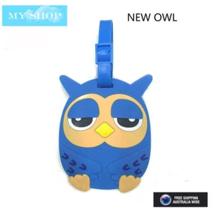 NEW BLUE LOVELY OWL NAME TAG, ID LABLE FOR LUGGAGE, SUITCASE, SCHOOL BAG - Picture 1 of 1