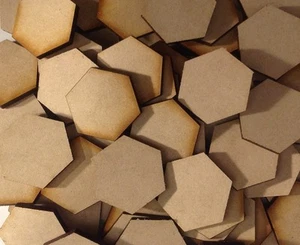 40mm Hex MDF Bases x10 Laser Cut Miniature FAST FREE SHIPPING #1 USA SELLER - Picture 1 of 5