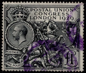 GB GV SG438, £1 negro, USADO. Cat 550€. - Imagen 1 de 1