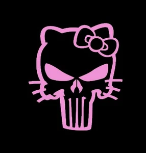 Frank Castle Hello Kitty Personalizado Punisher Coche Camión Pegatina Vinilo 3.5x4 Pulgadas! - Imagen 1 de 6
