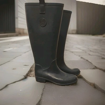 Tommy Hilfiger Tall Rain Boots, Navy, Women's 7 M - Image 1 of 4