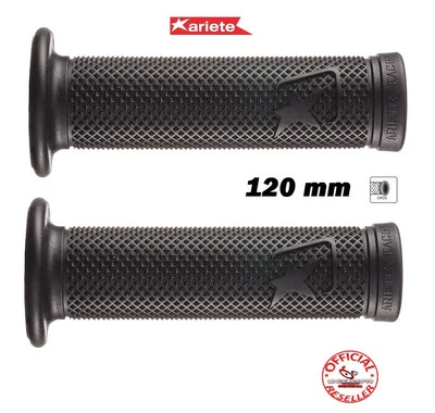 COPPIA MANOPOLE FORATE ARIETE MOTO SCOOTER ARIES NERE 120 MM 22/25 - Immagine 1 di 4