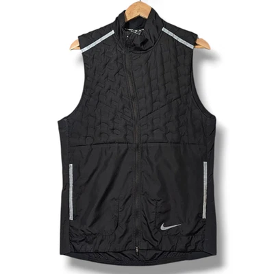 Nike Aeroloft Gilet Mens Medium Black 800 Down Fill Running Body Warmer Full Zip - Image 1 of 4
