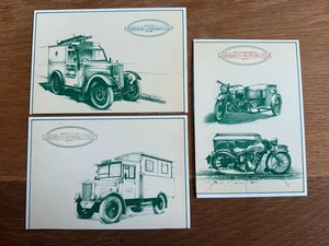 Three Vintage Car Postcard UK 🇬🇧 Lineman’s Vans Motorcycles First Issue 1987 - Picture 1 of 2