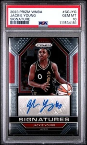 2023 Panini Prizm Wnba Signatures #SGJYG Jackie Young AUTO PSA 10 - Picture 1 of 2