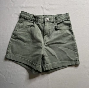 H&M Girls/ Teens Shorts Size 20 Olive Green Cuffed Twill Chino Booty Shorts - Picture 1 of 5