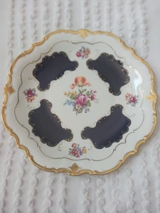 Vintage Reichenbach GDR ECHT KOBALT & GOLD 12-1/2" SERVING PLATTER PLATE CHARGER - Picture 1 of 10