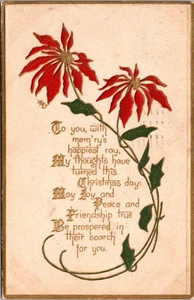 AK Frohe Weihnachtsgrüße geprägte Weihnachtssterne verschickt 1913 - Bild 1 von 2