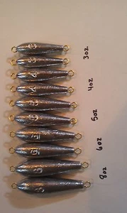 10 Inline Trolling Sinker - 2 von jedem (8oz, 6oz, 5oz, 4oz, 3oz) Angelgewichte - Bild 1 von 1