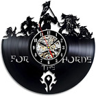 Horloge design artistique en bois artisanal World of Warcraft