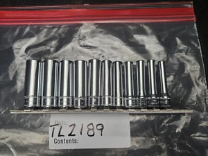 SNAP ON #STMMB SERIES 11 PC 1/4" DRIVE METRIC 5MM-14MM DEEP WALL SOCKET SET - Picture 1 of 5