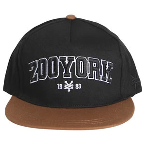 Zoo York 2-Tone Black / Brown Men's Flat Bill Snapback Cap Hat - Picture 1 of 1