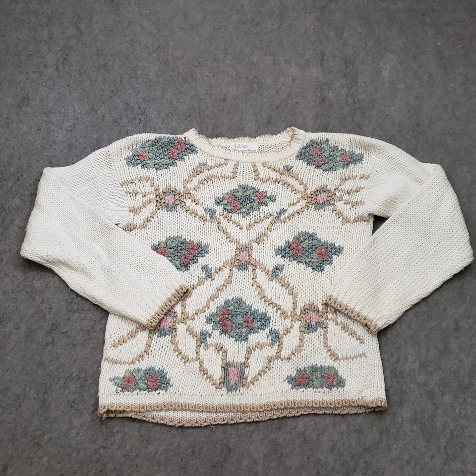 Allison Brittney свитер женщин маленький бежевый толстовка вязаный бабушка * - Изображение 1 из 4