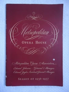 METROPOLITAN OPERA HOUSE SEASON OF 1936-1937 JANUARY 23RD BARTERED BRIDE - Picture 1 of 3
